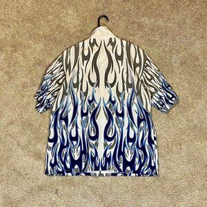 Button Up Blue Flame Shirt